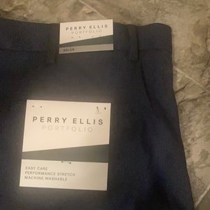 Navy Perry Ellis men’s slim fit dress slacks